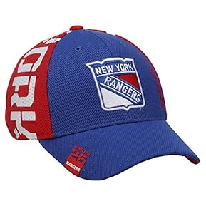 Reebok Men's 2016 NHL Draft Flex Fit Hat (L/XL, M671 New York Rangers) Red, Blue