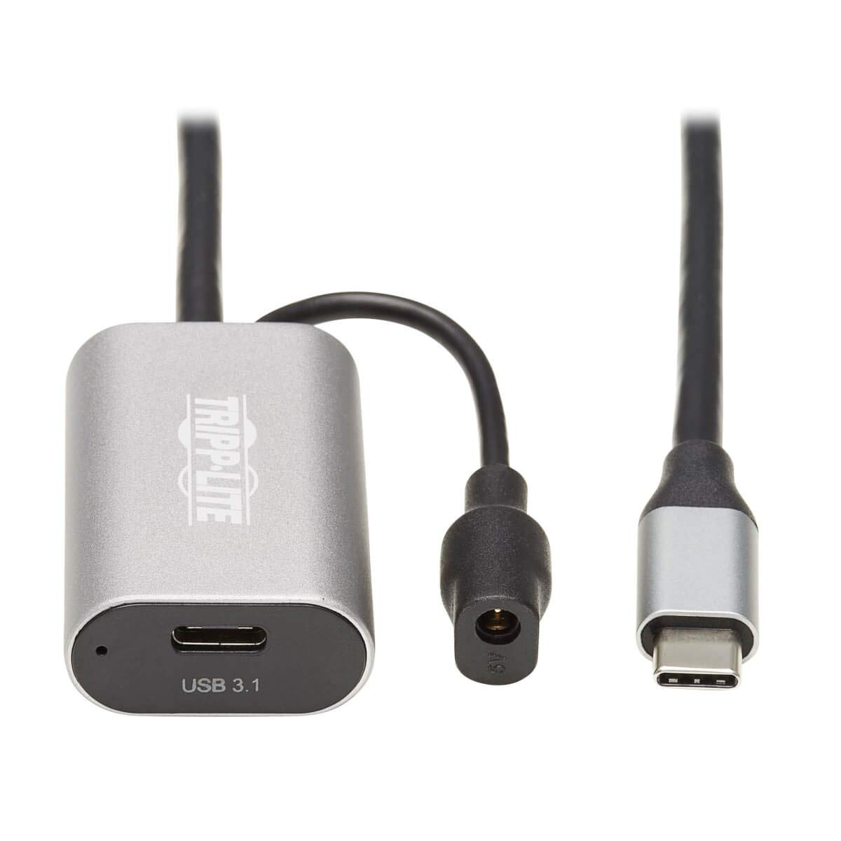 Eaton Tripp Lite USB‑C Active Extension Cable U330‑05M‑C2C – 5m 5Gbps Data‑Only Extender with 770 mA Power Support, Reversible USB‑C Plug, Daisy‑Chain to 10 m, Black/Grey (B07YZRX3RQ)
