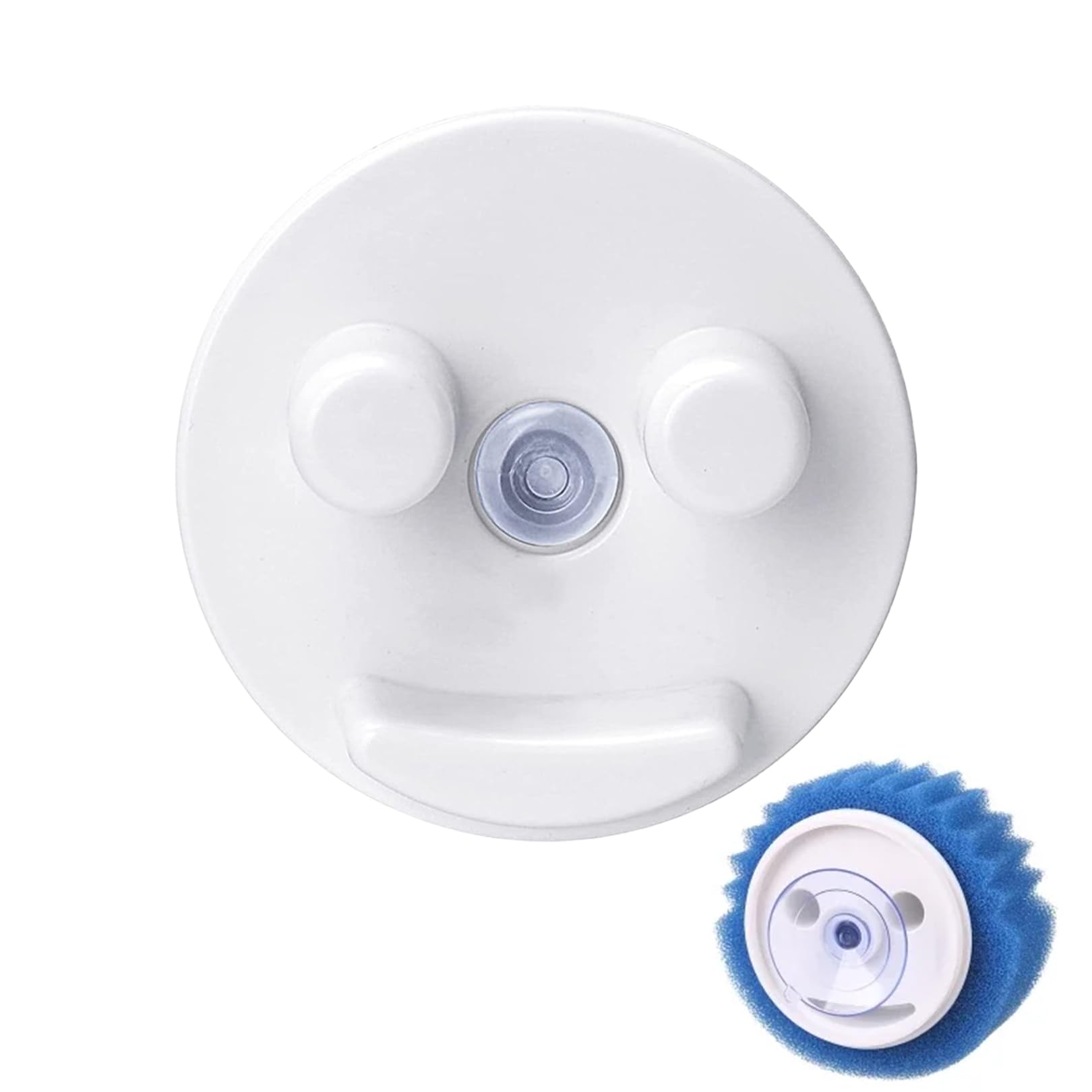 Scrub Sponge Holder for Daddy Mommy,Smiley Face Sponge Holder for Kitchen Sink,Daddy Caddy,Suction Cup Scrub Holder,Strong Suction,Easy To Install,Designed for Round Daddy Mommy Sponges for Cleaning