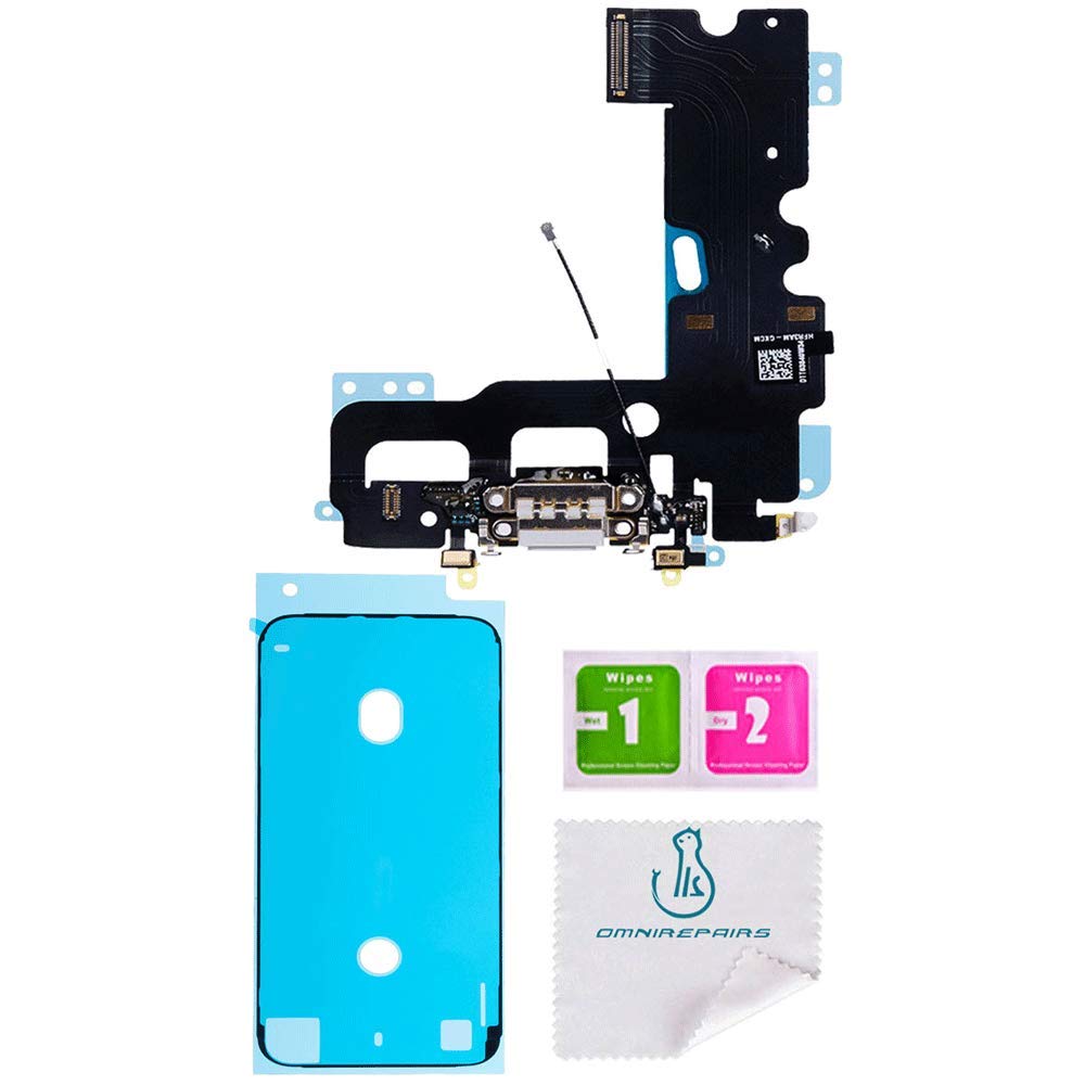 Omnirepairs Charging Usb Dock Port Flex Cable Replacement With Microphone And Coaxial Antenna Compatible For Iphone 7 Model A1660 A1778 A1779 A1780 With Adhesive White Amazon In Electronics