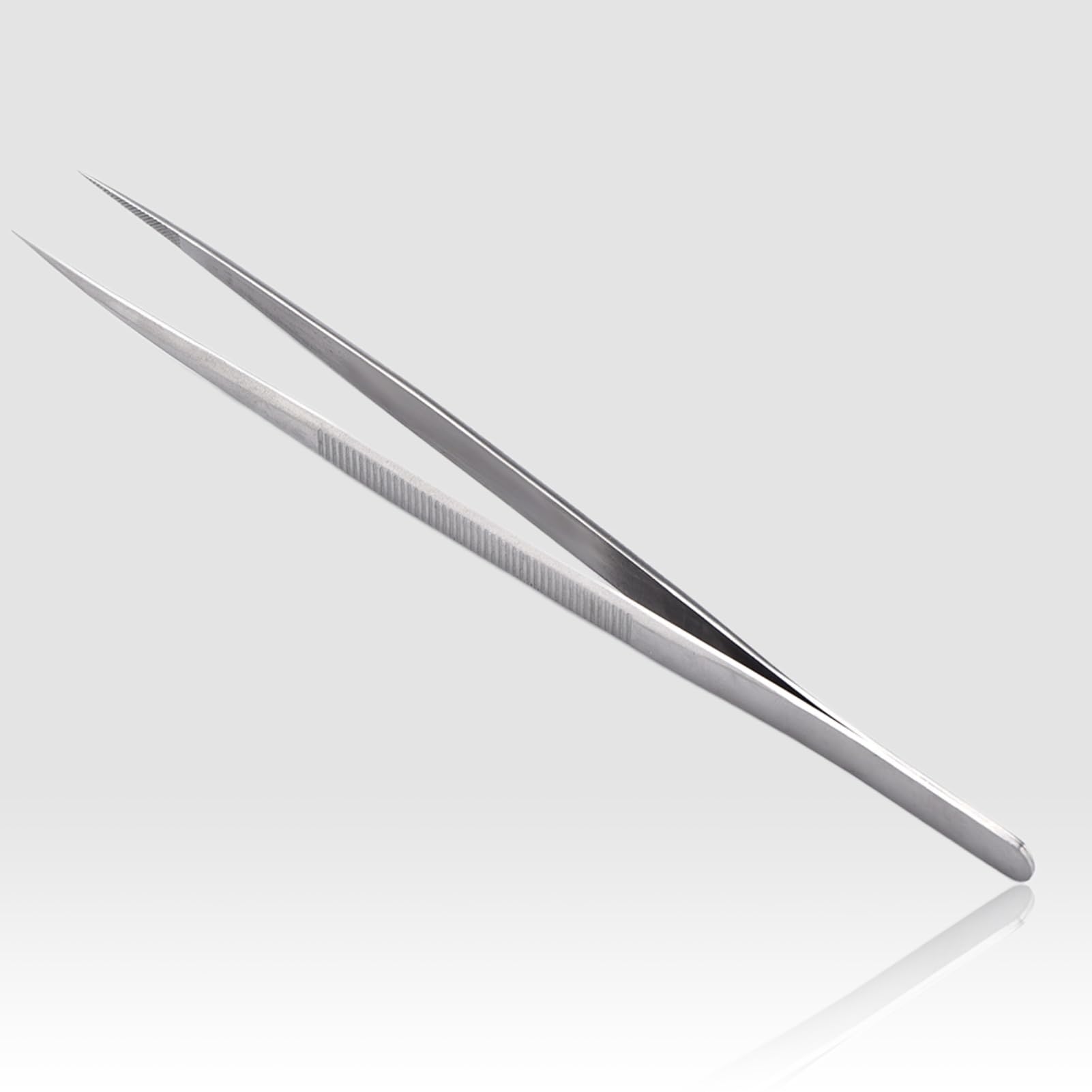 Precision Tweezers, Stainless Steel Pointed Small Tweezers, Diamond Gemstone Sliding Lock Fine Pointed Matte Finish Jewelry Making Tool Stainless Steel Tweezers(Without Lock)