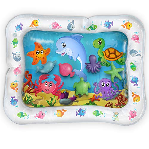 Inflatable Tummy Time Toys- Premium Tummy Time Water Mat Activity Center for Baby Infant Toys and Toddlers, Promotes Visual Stimulation, Movement and Motor Skills. Perfect Smile and Fun Time