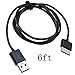 QKILL Extra long 6 ft USB Data Sync Cable Charger Cable for Asus Vivotab Rt Tf600 Tf600t Tf701t Tf810 Tf810c Tf502