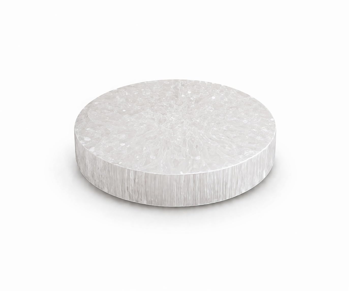 SPEXXI Selenite Charging Round Disc Crystal Charging Plate Selenite Slice Charging Plate Charge Crystals (10 cm)
