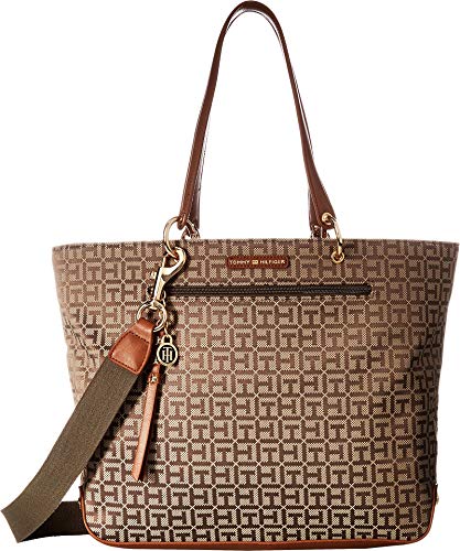 Tommy Hilfiger Women's Item Tote II Convertible Tan Dark Chocolate One Size