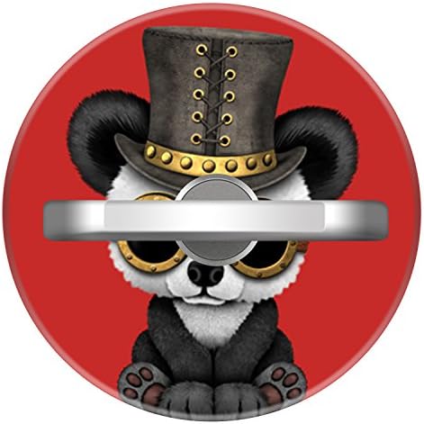 Phone Ring Holder, Reusable Anti- Drop Finger Ring Grip 360 Rorate Pop Smartphone Stand for iPhone, iPad, Samsung Galaxy, HTC, Tablets [Customized] - Steampunk Panda Bear Cub