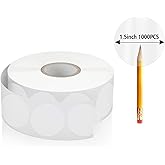 1000-Pack Clear Circle Seal Stickers,1.5-Inch Self-Adhesive Wafer Dots Label for Envelopes, Gift Boxes, Mail & Package Sealing | Transparent Round Stickers with Strong Adhesion