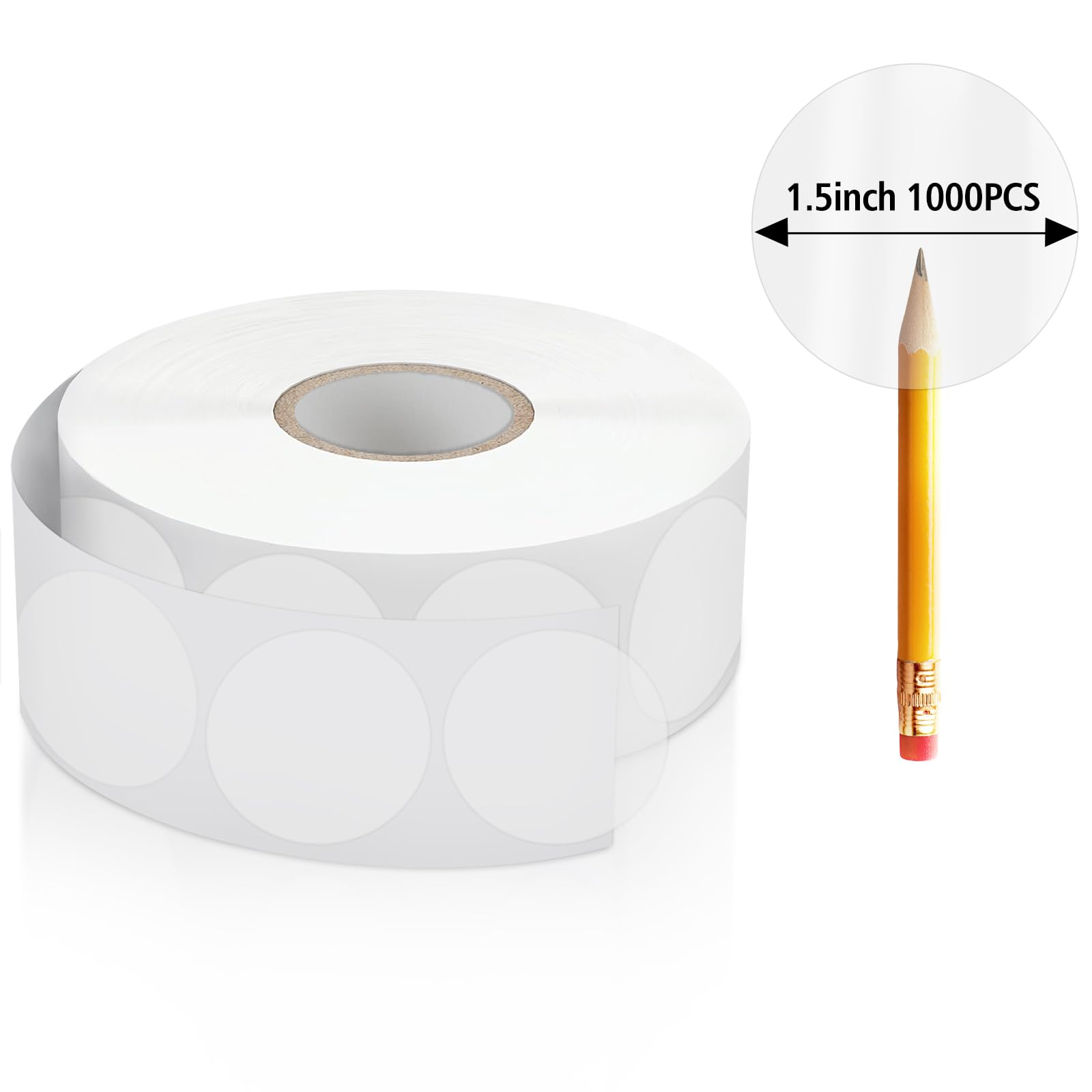 Photo 1 of 1000-Pack Clear Circle Seal Stickers?1.5-Inch Self-Adhesive Wafer Dots Label for Envelopes, Gift Boxes, Mail & Package Sealing | Transparent Round Stickers with Strong Adhesion