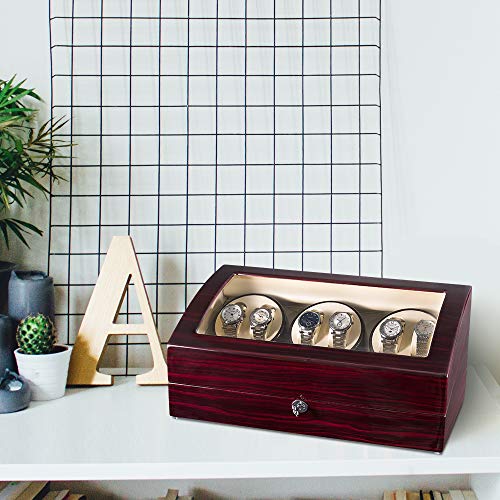 JQUEEN Six Watch Winders 7 Storages with Three Quiet Mabuchi Motors - Thumbnail 5