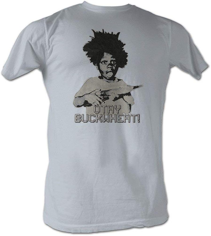 Buckwheat Tshirt Little Rascals Otay Buckwheat Adult Silver Tee Shirt