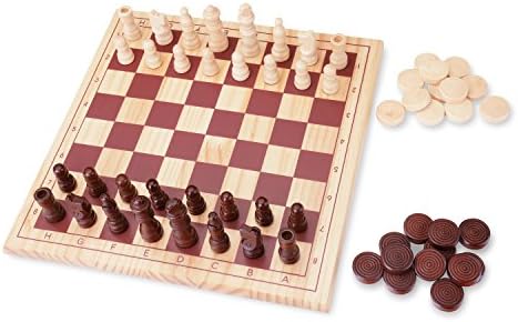QiChuang USA Wooden Chess Board Table Top Games