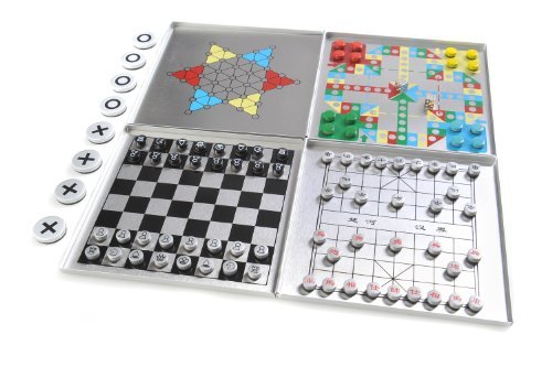 Attica alu series: aluminium case 6-in-1: xiangqi, ches…