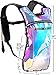 SOJOURNER Hydration Pack Backpack - 2L Water Bladder Included for Festivals, Raves, Hiking, Biking, Climbing, Running and More (Iridescent - Blue)