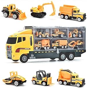 DIYARTS Construction Toys Sets Children Metal Play Vehicles Tractor Dump Truck Excavator Tow Diecast Car Toy for Age 3 Years and Up Boys and Girls (C)
