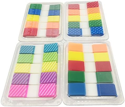 Yowanted 4 Sets Colourful Bookmark Colored Pop-up Index Tabs Flags Sticky Notes for Page Markers 400 Pieces