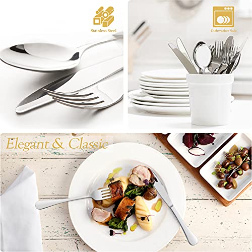 Obston - Juego De Cubiertos De Acero Inoxidable De 60 Piezas