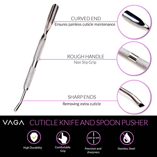 Manicure Pedicure Nail Care Tools Set With 4pcs Different Stainless Steel Cuticles Pushers Cutters Scrapers Trimmers Knives