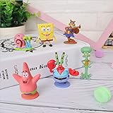 Spongebob Mini Action Figures cake topper, 6PCS cake decorations and birthday party supplies, game props party collection.