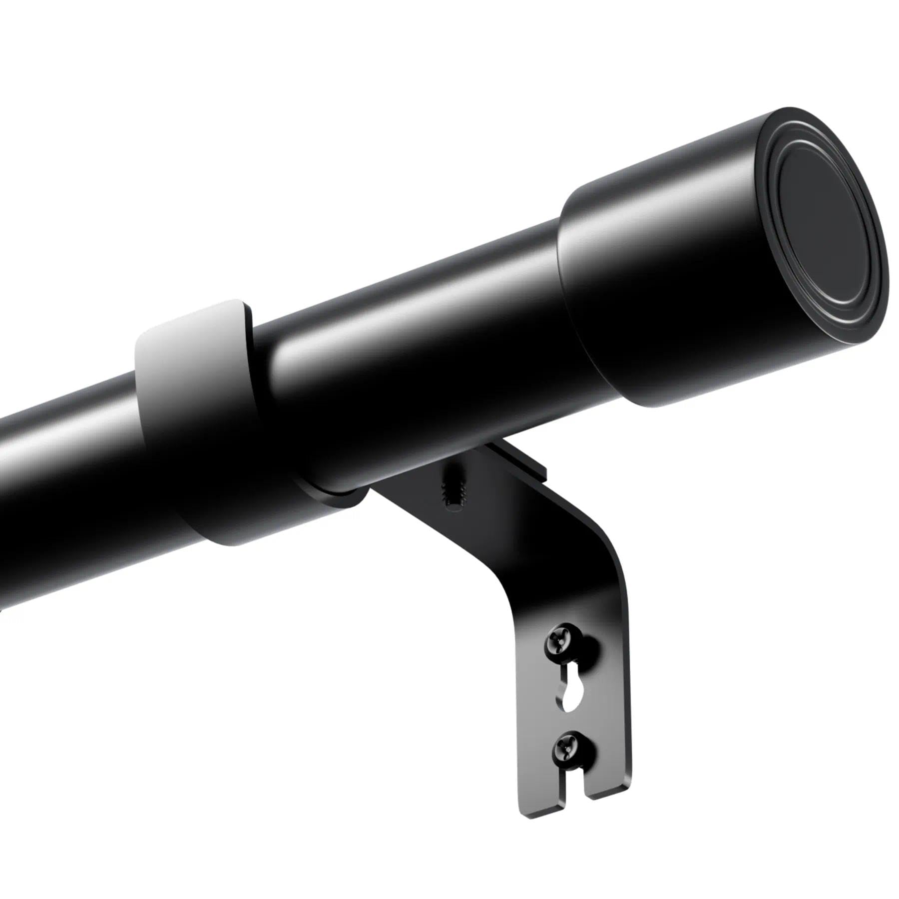 Black Curtain Pole With Cap Finials Heavy Duty Curtain Pole Curtain Rod Curtain Rails And Fittings For Bedroom Living Outdoor Black 67-171CM