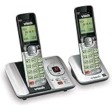 VTech CS6529-2 DECT 6.0 Phone Answering System with Caller ID/Call Waiting, 2 Cordless Handsets, Silver/Black