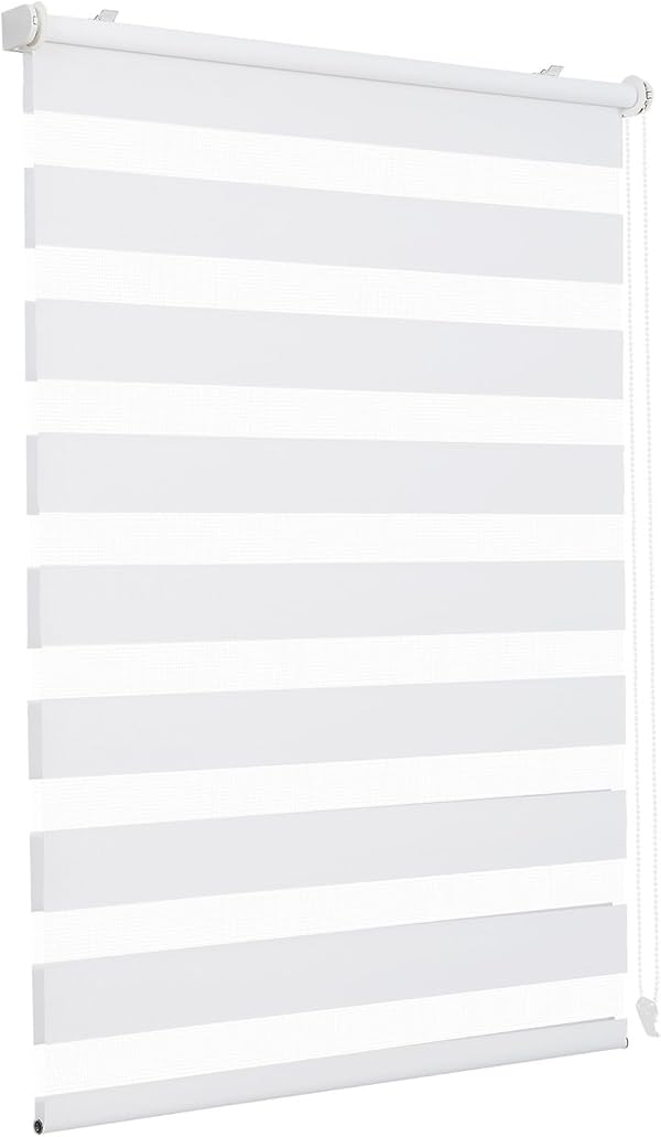 Sekey Doppelrollo Klemmfix ohne Bohren für Fenster, Doppelrollo 80 cm breit, Duo Rollo Jalousie Sonnenschutz, 80x150cm, Weiß