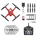 Holy Stone HS200D FPV RC Drone with 720P Camera 120°FOV Live Video WiFi Quadcopter for Beginners and Kids RTF RC Helicopter with Altitude Hold Headless Mode 3D Flips One Key Take-Off/Landing Color Red