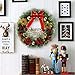 Safeeye Christmas Wreath with Ribbon and Bells, Outdoor Indoor Christmas Wreaths Garland Ornaments Christmas Decorations (12