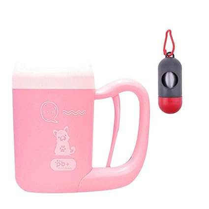 asiproper Pet Dogs Foot Clean Cup Foot Wash Cups with Garbage Bag Pill Dispensing Box
