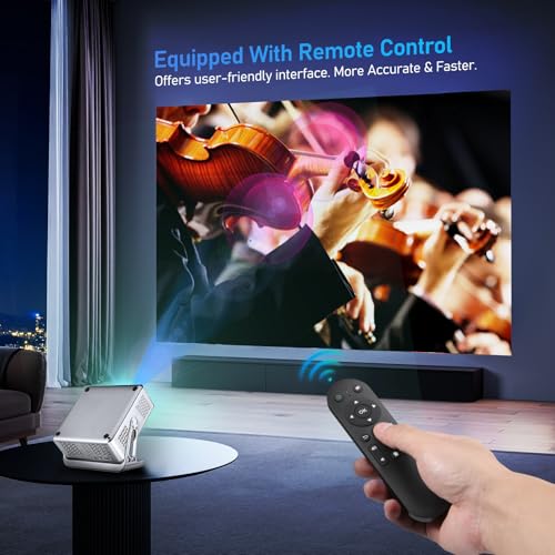 Sosoport Proyector Inteligente Portátil Full HD 1080P con WiFi 6 y Bluetooth, Mini Proyector Android 13 con Autoenfoque y Corrección Keystone, Soporte Giratorio, Ideal para Cine en Casa y Camping