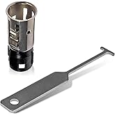 Ferianl Cigarette Lighter Socket, Cigarette Lighter Base with Disassembly Tool, Replacement for 25776667 J42059 25774623, Universal for Most Car Models (Silver)
