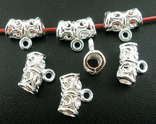 Julz BeadsJulz Beads 40 Pendant Bails Silver Plated Scroll Pattern Jewellery Findings J03077B