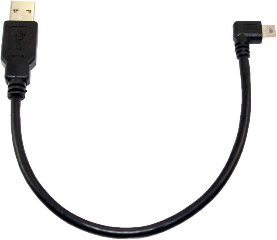 USB 2.0 A Male Plug to Mini B 5Pin Male Right Angle Data Cable Cord Extender NEW