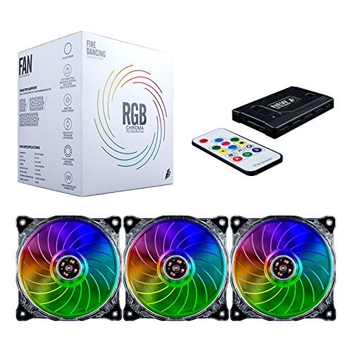 1stplayer fire dancing 3-pack wireless rgb led 120mm ca…