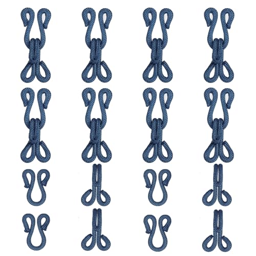 YELARXI Sewing Hooks and Eyes, 28mm Covered Hook Eye Sewing Closure Fasteners Sew on Snaps Fit for Bra Clothing Replacement Trousers Skirt Clothing DIY Craft (10 Pack, Dark Blue)