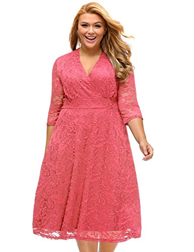 coral plus size dress