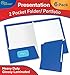New Generation Presentation Folder/Portfolio, Heavy Duty Paper UV Glossy Laminated in a Display Box, 2 Pocket, 6 Folders, Blue
