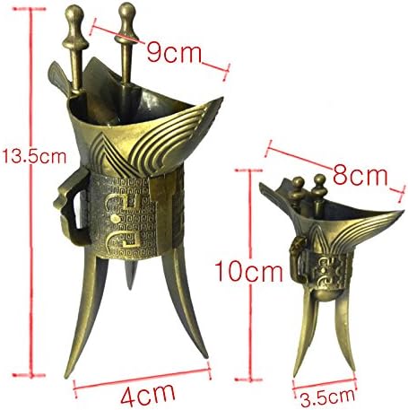 西安工芸 秦の始皇帝盃 古代三足酒器 ショットグラス 2点セット