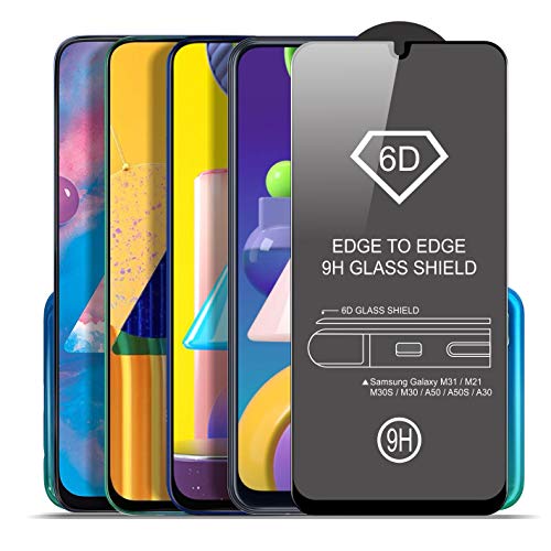 SupCares Edge to Edge Tempered Glass for Samsung Galaxy M31 / Samsung Galaxy M21 / M30S / M30 / A50S / A50 / A30S / A30 