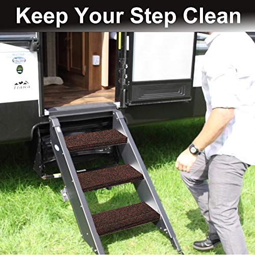 wadoy RV Step Covers Wrap Around, Camper RV Step Rug 22 in Wide, Carpet