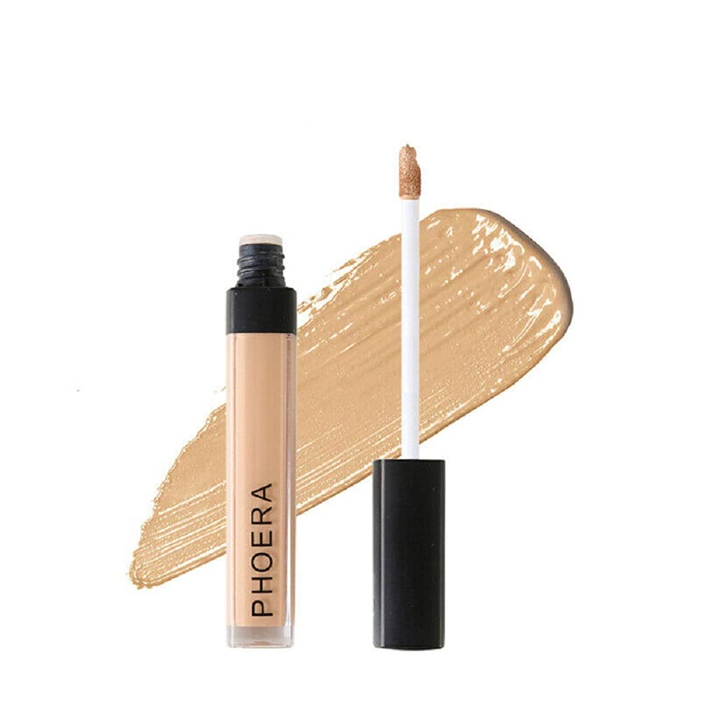 Phoera Full‑Coverage Matte Liquid Concealer – Waterproof, Oil‑Free Camouflage for Dark Circles, Acne Scars & Under‑Eye (104 - Custard)