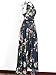 Berrygo Women's Chic Sleeveless Backless Halter Floral Print Split Maxi Dress Dark Blue,0/2