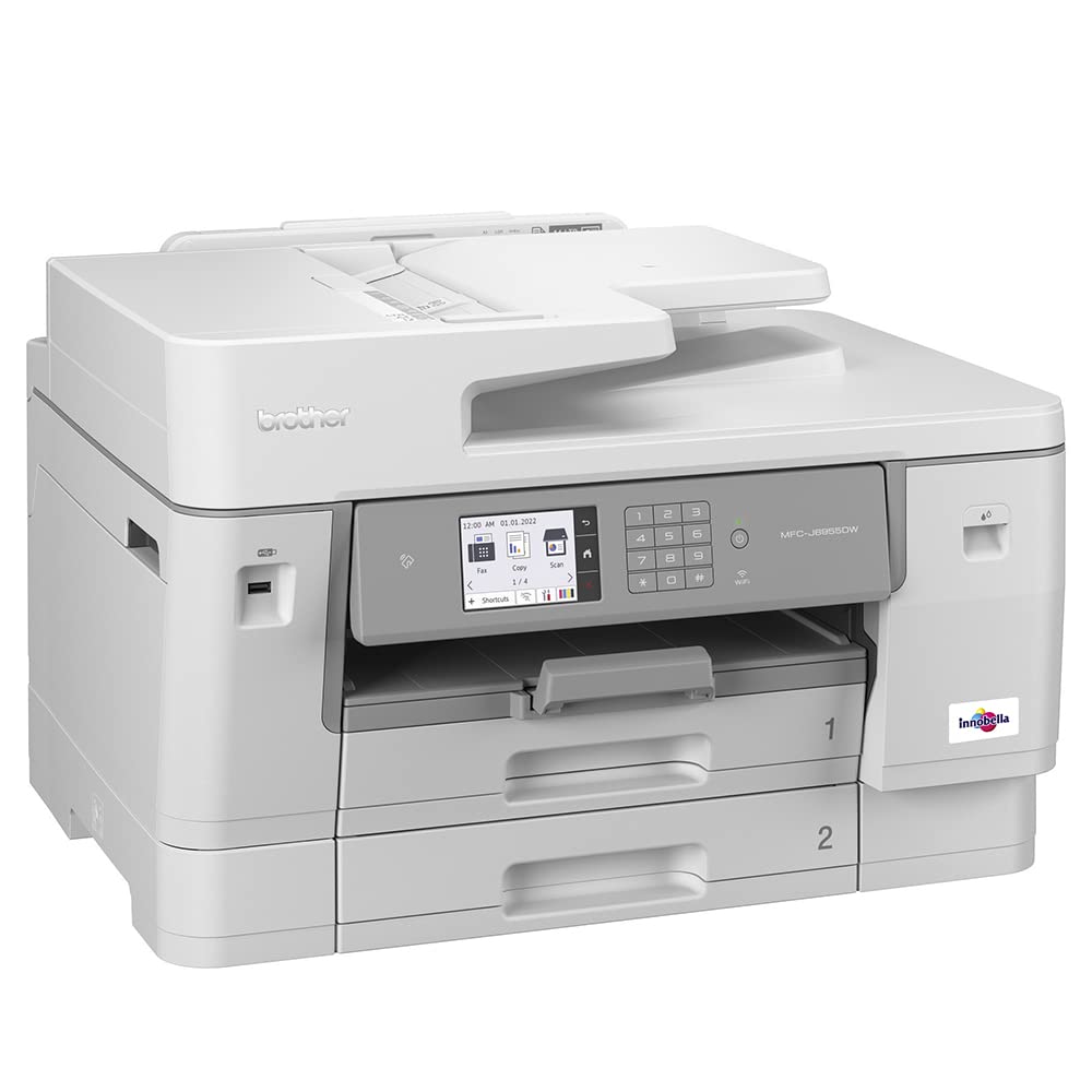 Brother INKvestment Tank Color All in One Printer for Small Business with 11 x 17 in Scanning, Wireless Printing, and Triple Layer Security - Up to 1-Year of Ink Included (MFC-J6955DW)