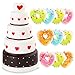 R HORSE 11 Packs Valentine’s Day Squishies Set Cute Kawaii Romantic 5 Layers Chocolate Cake, Colorful Heart Slow Rising Cream Scented Squishy Stress Relief Decompressive Toys(11 Pack)