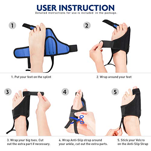 2 in 1 Bunion Corrector | Orthopedic Big Toe Straightener | Bunion Relief | 100% Adjustable Bunion Splint | Strong and Gentle Correction | Original Design (1 Pair Splints)