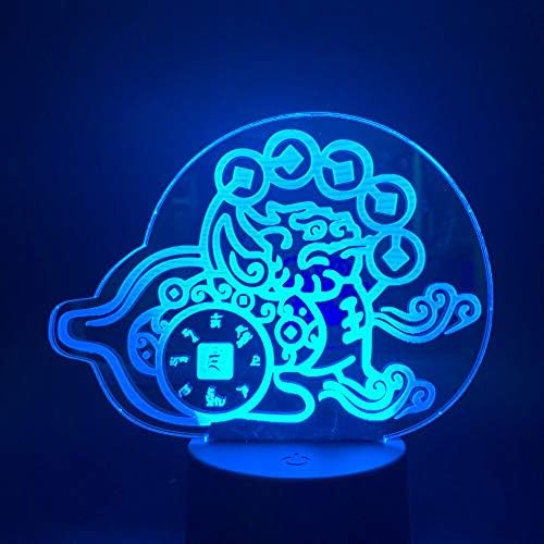 GAOqi ART Chinese Mythical Hybrid Creature Chimera Pixiu Led Night Light Money Powerful Protector Animal Living Room Decor Table Lamp 3D
