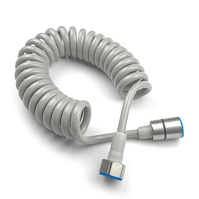 MUMENG Spring Flexible Shower Hose,Flexible Telescopic Shower Hose ABS Bathroom Spiral Flexible Shower Hose for Toilet Faucet, Bidet Sprayer, Hand Shower,Standard G1/2 Connectors(Gray)