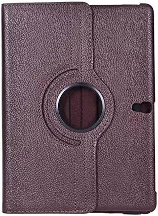 360 Degree Rotating Swivel Brown Magnetic Smart Leather Case Stand with Auto Wake/Sleep Function for Samsung Galaxy Tab S 10.5 Inch(SM-T800) with One Stylus Pen