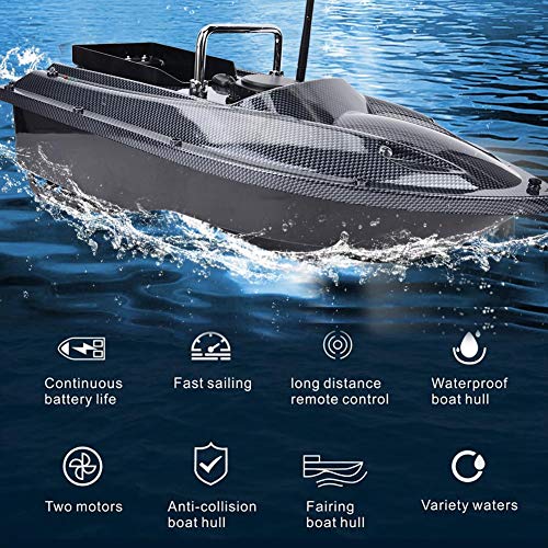 Vbest Life Bateau D’amorce De Pêche à Télécommande De 500m, Bateau D’appât De Leurre De Pêche Sans Fil Avec Lumière De Nuit De Led