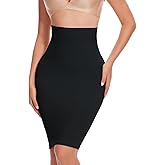 JOYSHAPER Half Slips Shapewear Skirt Under Dress Tummy Control High Waist Shapewear Half Skirt With Built In Thong