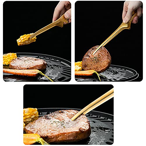 Stainless Steel SelfStanding Tongs Korean and Japanese BBQ Tongs